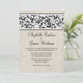 Black White Pays Linge Mariage Invitations (Debout devant)