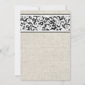 Black White Pays Linge Mariage Invitations (Dos)