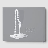Black & White Pearl Champagne Glass Wedding (Verso)