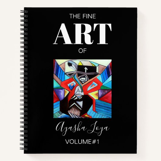 Black White Personalized Sketchbook Artist Name Notitieboek (Voorkant)