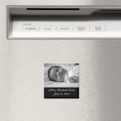 Black White Photo Baby Birth Magnet (In Situ (Lave-vaisselle))