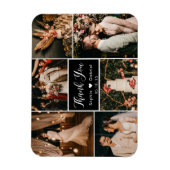 Black White Photo Collage Mariage Merci Magnet (Vertical)