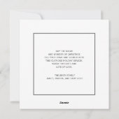 Black White Photo Happy Holiday Faire-part de nais (Dos)