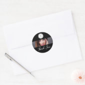 Black White Photo Makeup Logo Thank You Ronde Sticker (Envelop)