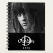 Black white photo monogram 2026 planner (Voorkant)