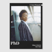 Black White Photo PhD Afstuderen Aankondiging (Voorkant)