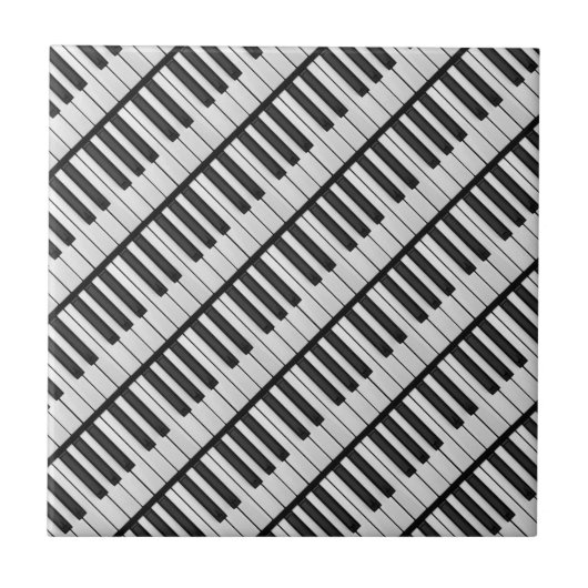 Black & White Piano Keys Tegeltje (Voorkant)
