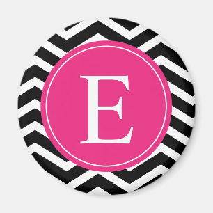 Black White Pink Chevron Custom Magneet