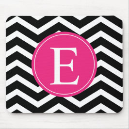 Black White Pink Chevron Custom Muismat