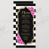 Black White Pink Gold-menukaart Programma (Voorkant / Achterkant)