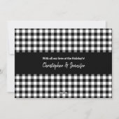 Black & White Plaid Christmas Photo Greeting Feestdagenkaart (Achterkant)