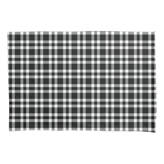 Black White Plaid Pattern Kussensloop (Voorkant-Links)