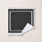 Black White Polka Dot Bad Handdoek (Wasdoekje)