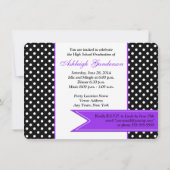 Black White Polka Dot Class of 2014 Photo Invite Kaart (Achterkant)