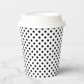 Black White Polka Dot Pattern Papieren Bekers (Voorkant)