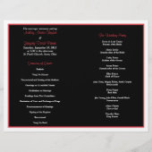 Black White Polka Dot Red Trim Wedding Programme (Achterkant)