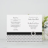 Black White Polka Dot Wedding Program (Staand voorkant)
