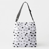 Black White Polka Dots Crossbody Tas (Achterkant)