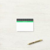 Black White Polka Dots Emerald Name Monogram Post-it® Notes (Op bureau)