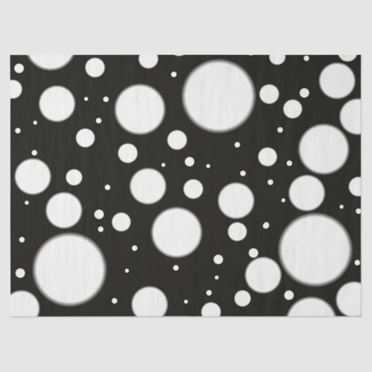 Black White Polka Dots Funky Pattern Decoupage Tissuepapier (Voorkant)