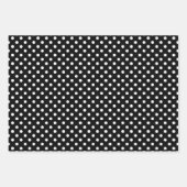 Black White Polka Dots Inpakpapier Vel (Voorkant 2)