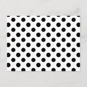 Black White Polka Dots Pattern Briefkaart
