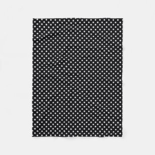 Black White Polka Dots Pattern Fleece Deken
