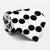 Black White Polka Dots Pattern Stropdas (Opgerold)