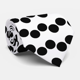 Black White Polka Dots Pattern Stropdas