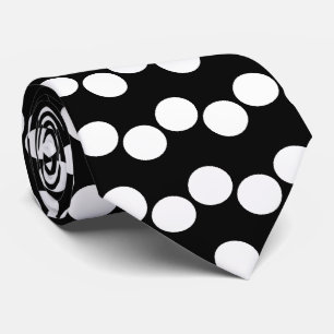 Black White Polka Dots Pattern Stropdas