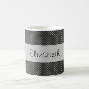 Black White Polka Dots Stitched Vellum Koffiemok