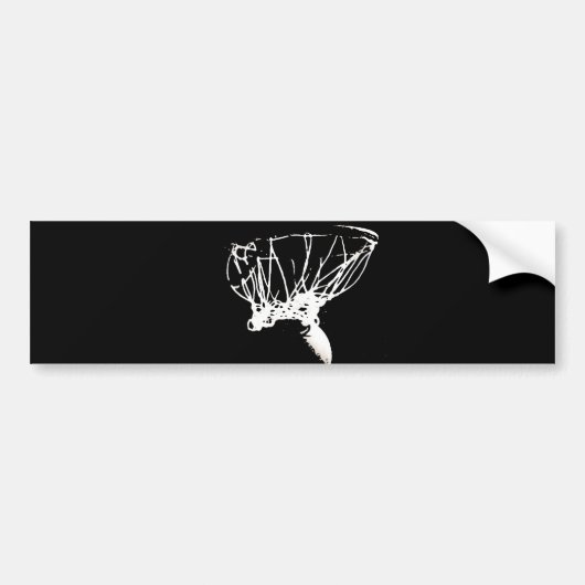 Black White Pop Art Basketball Bumpersticker (Voorkant)
