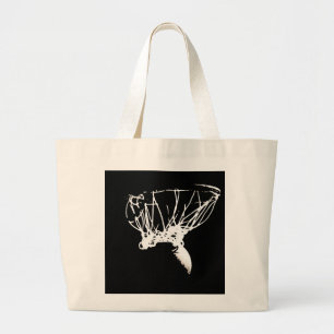 Black White Pop Art Basketball Grote Tote Bag