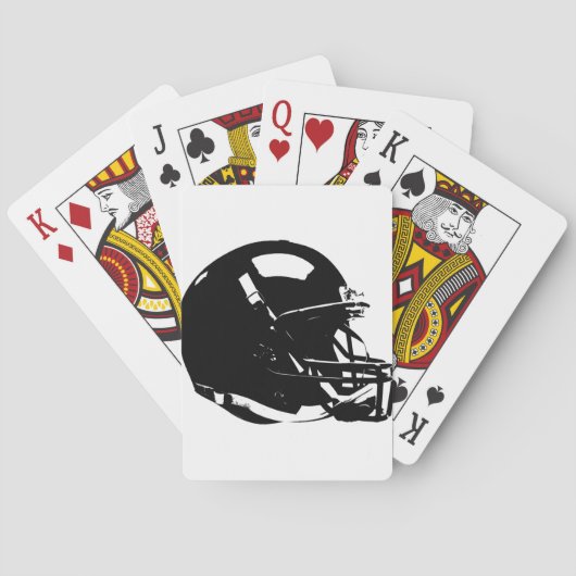 Black White Pop Art Football Helmet Pokerkaarten (Achterkant)