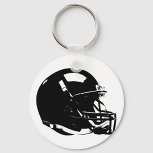 Black White Pop Art Football Helmet Sleutelhanger