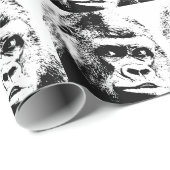 Black White Pop Art Gorilla Cadeaupapier (Rol Hoek)