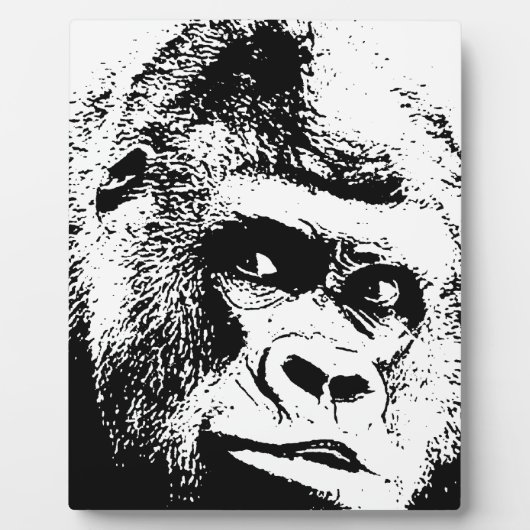 Black White Pop Art Gorilla Fotoplaat (Voorkant)