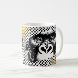 Black White Pop Art Gorilla Koffiemok