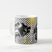 Black White Pop Art Gorilla Koffiemok (Voorkant links)