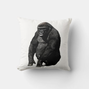 Black White Pop Art Gorilla Kussen