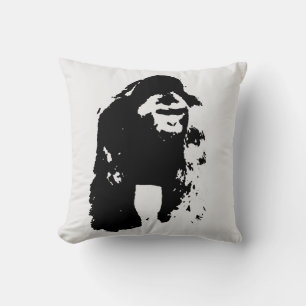 Black White Pop Art Gorilla Kussen