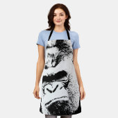 Black & White Pop Art Gorilla Schort (Gedragen)