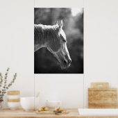 Black & White Pop Art Horse Print Poster (Cuisine)