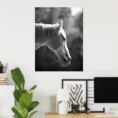 Black & White Pop Art Horse Print Poster (Bureau à domicile)
