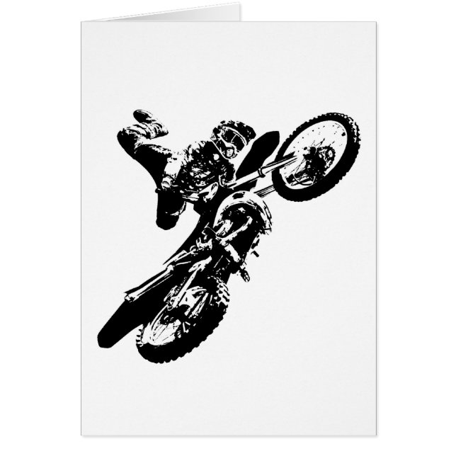 Black White Pop Art Motocross Motorcyle Sport (Devant)