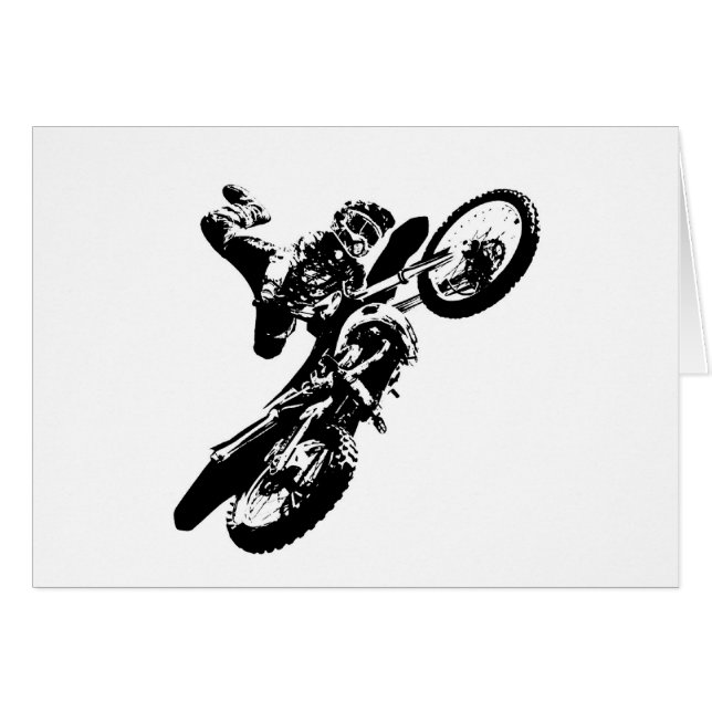 Black White Pop Art Motocross Motorcyle Sport (Devant horizontal)