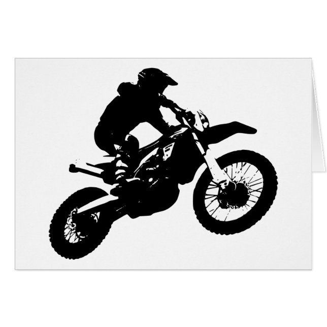 Black White Pop Art Motocross Motorcyle Sport (Devant horizontal)