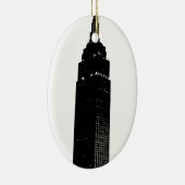 Black & White Pop Art New York Keramisch Ornament (Rechts)