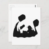 Black White Pop Art Panda Briefkaart (Voorkant / Achterkant)