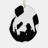 Black White Pop Art Panda Keramisch Ornament (Rechts)